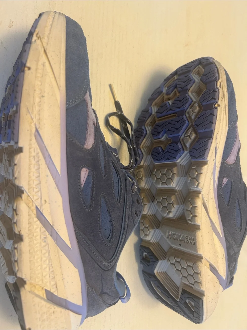 Hoka one one women’s Lavender and Light Blue Chunky Sneakers